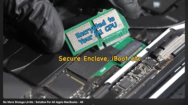 NANDs encrypted to the M1 CPU via Secure Enclave and iBoot