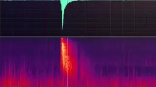 A spectrogram illustrating the sound signature of a SpaceX launch recorded from a distance of 6 miles.