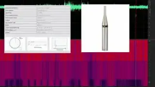 An Earthworks measurement microphone positioned next to a spectrogram, illustrating its low-frequency detection.