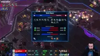 Game 1 Battle Report showing units and resources lost for both players