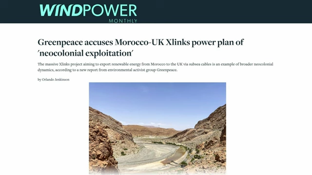 Greenpeace's critique of the Xlinks project