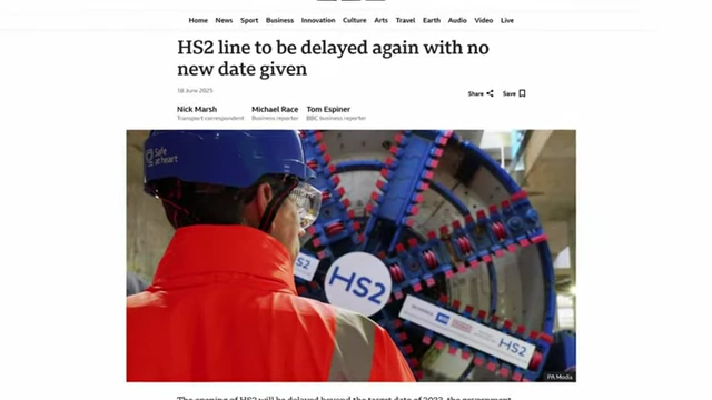 News of HS2 project delays