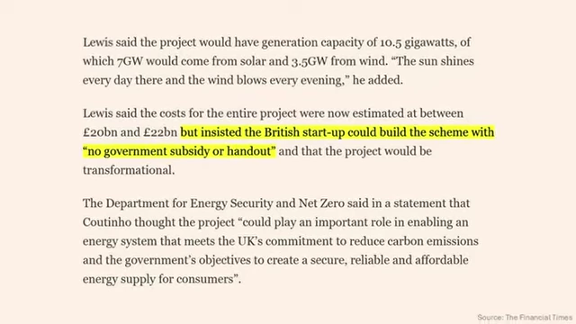 Xlinks viability depended on a Contract for Difference (CfD)