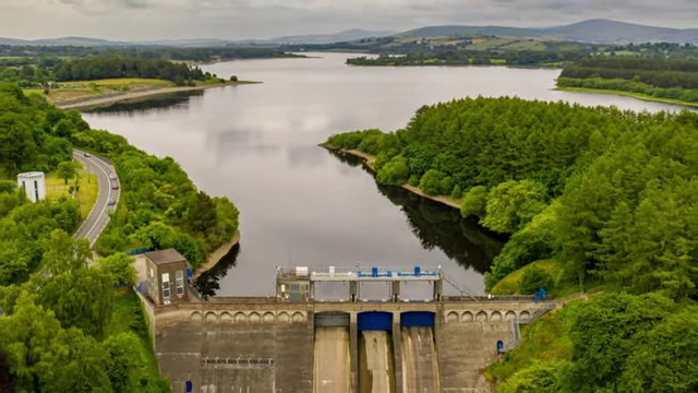 Poulaphouca Dam and reservoir, supplying water to Dublin