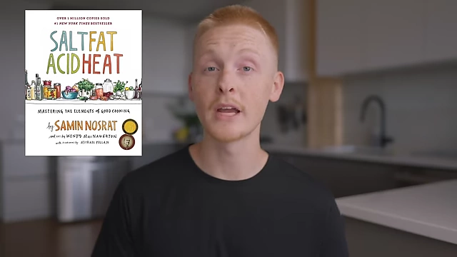 The cover of Samin Nosrat's book, "Salt Fat Acid Heat."