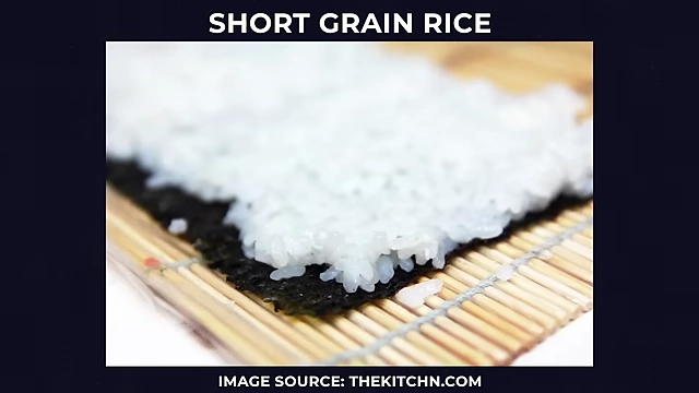 Sushi prepared with short-grain rice, known for its soft and sticky texture.