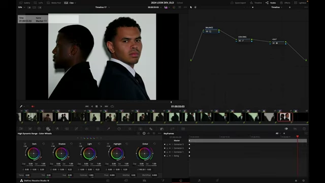 DaVinci Resolve HDR tab being used for color balancing.