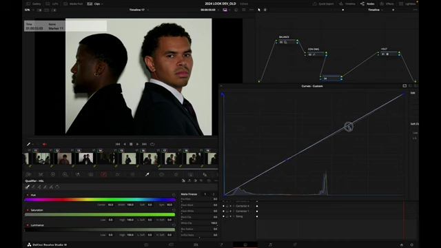 DaVinci Resolve curves tab showing adjustments for warmth and red in highlights, creating a split tone.