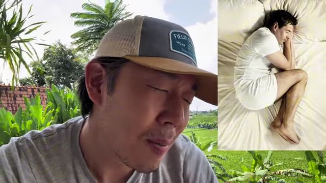 A person sleeping in a fetal position.