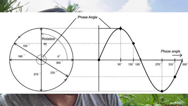 Diagram illustrating how circular motion can be mapped to a sinusoidal wave.