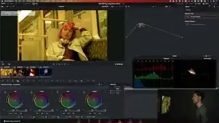 DaVinci Resolve interface showing color wheels and scopes, demonstrating a visual approach to color balancing