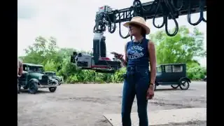 Autumn Durald Arkapaw on set with a crane-mounted IMAX camera