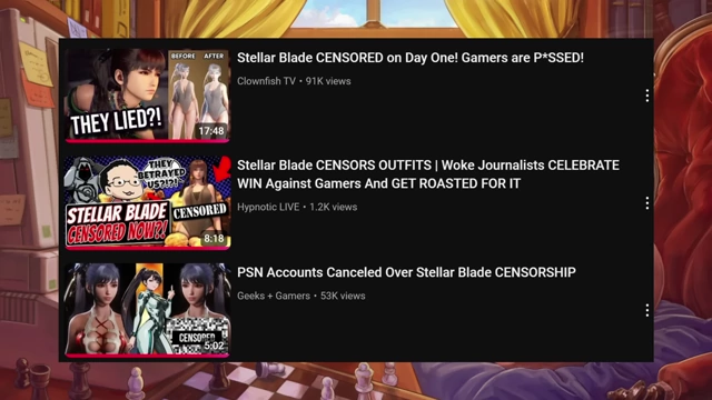 YouTube视频，宣称《星刃》在发售第一天就被审查。
