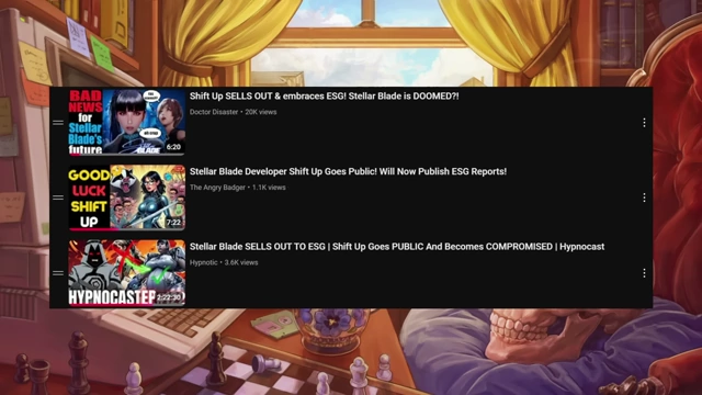 YouTube视频，宣称《星刃》开发商Shift Up因采用ESG标准而“沦陷”。