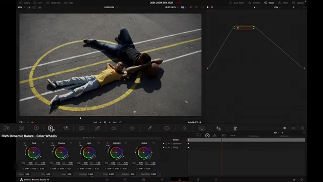 DaVinci Resolve HDR color wheels being adjusted for initial balance