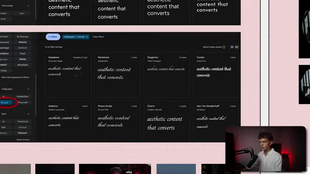 A Google Fonts screenshot demonstrating how to filter for "formal" fonts to complement a brand's visual identity.