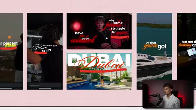Examples of short-form video content showcasing consistent use of selected bold and fancy fonts for text overlays.