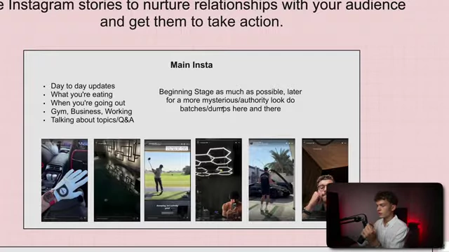 A guide for using Instagram Stories to nurture audience relationships, with advice for frequent posting in early stages and more curated "dumps" later for authority.