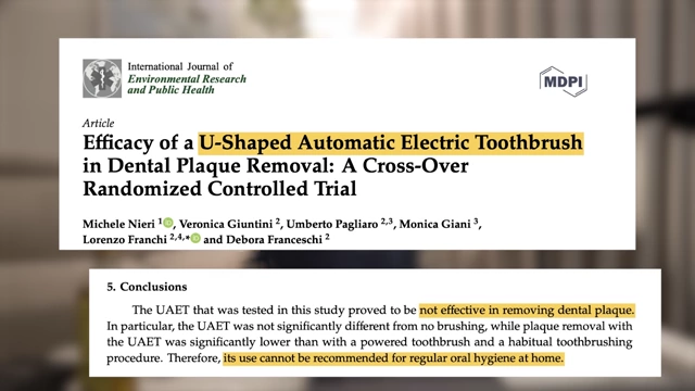Study conclusion that U-shaped automatic electric toothbrushes are not effective for plaque removal
