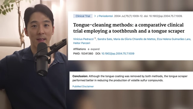 Clinical trial conclusion showing tongue scrapers are more effective than toothbrushes at reducing volatile sulfur compounds