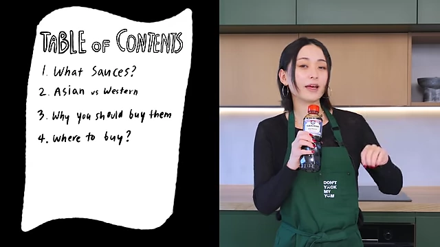 Table of contents for the video: What Sauces?, Asian vs Western, Why you should buy them, Where to buy?, My staple condiments.