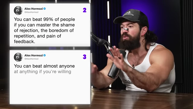 Tweets outlining the keys to outperforming 99% of people
