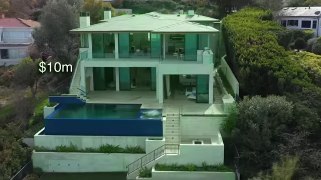 An aerial view of a luxurious $10 million LA mansion