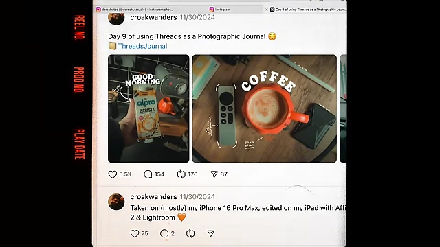 An example of a "photographic journal" style carousel on Threads.