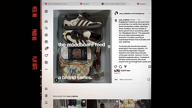 An example of a curated "moodboard feed" for a brand series.