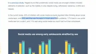 研究显示，25%的儿童使用社交媒体是为了忘记烦恼，17%的人尝试减少使用但未能成功。