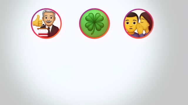 Emojis representing politics, luck, and connections