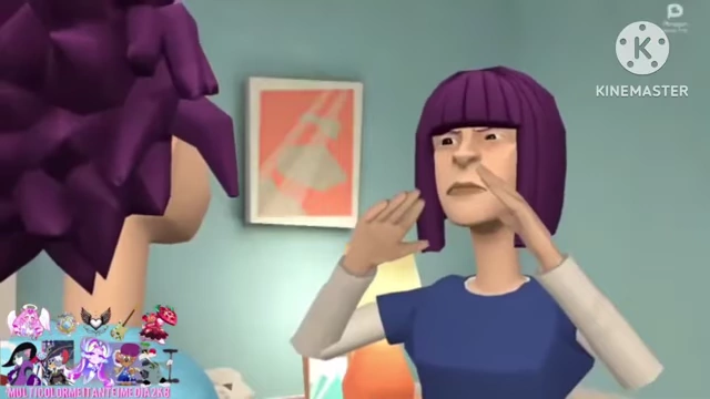Oswaldo's fake mom, an animated character, attempts to re-ground him.