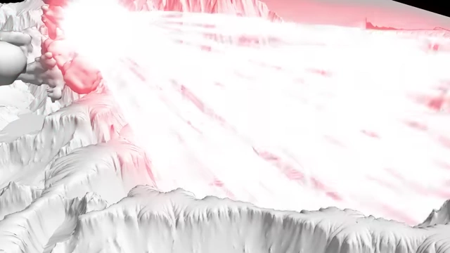 3D render of a sharp sword of light emanating from Jesus's mouth, destroying armies