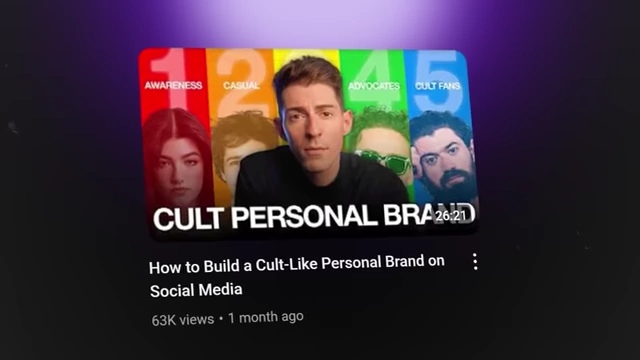 YouTube video thumbnail titled 'How to Build a Cult-Like Personal Brand on Social Media' by Kallaway