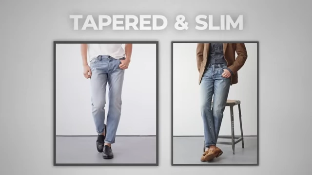 A visual comparison of tapered and slim-fit jeans.