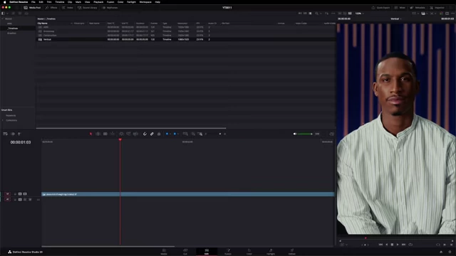 Expanded vertical video viewer in DaVinci Resolve