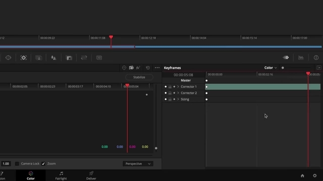 Keyframes panel setting changed to "Color" to prevent stabilization overwrites