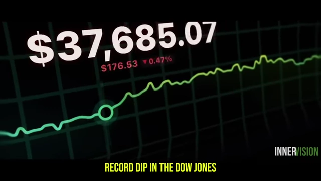 A financial chart illustrating an upward trend with specific dollar values on the Dow Jones