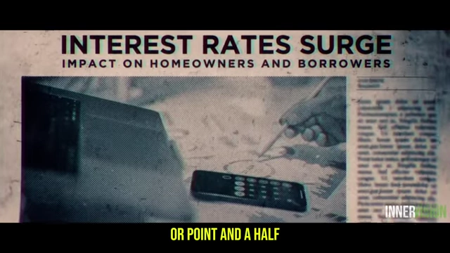A newspaper headline reading "INTEREST RATES SURGE" with a financial illustration