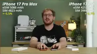 iPhone 17 Pro Max and 17 Pro battery capacities, highlighting eSIM variants