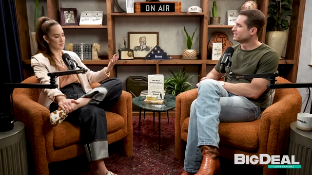 Jefferson Fisher and Codie Sanchez in conversation, demonstrating the dynamic of a difficult situation.