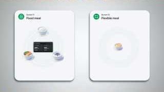 Side-by-side cards illustrating "Fixed meal" with consistent components and "Flexible meal" with adaptable options