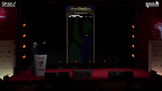 A website map of Ultima 4 displaying a formatting error, causing text to wrap incorrectly