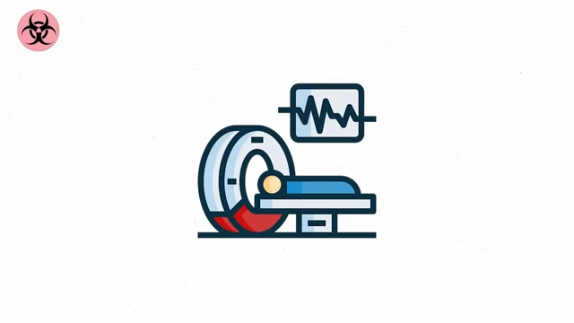 An icon of a patient undergoing a CT scan