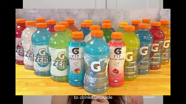 An assortment of Gatorade bottles in various colors and flavors.
