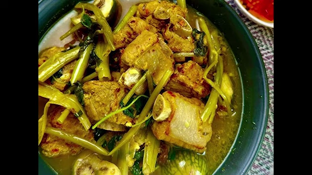 A traditional Cambodian fish soup called Salaka.
