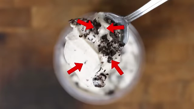 Desired distribution and crunch of Oreo pieces in the ice cream.