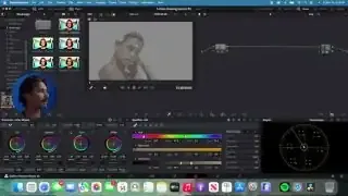 DaVinci Resolve's Qualifier Tool in action, showing a grayscale mask of the selected skin tones