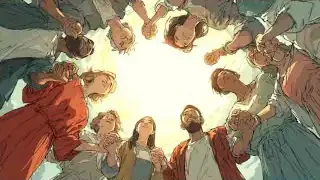 A group of people in a circle holding hands, looking upwards, symbolizing the collective identity and profound belonging of "Wuri."