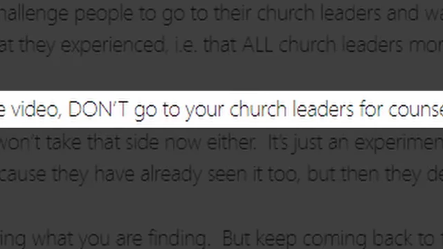 Daryl's email advising CringyGull not to seek counsel from church leaders.